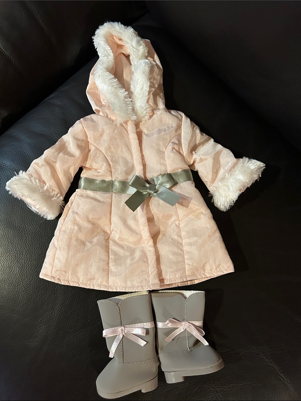 American Girl Pretty Pink Coat with boots